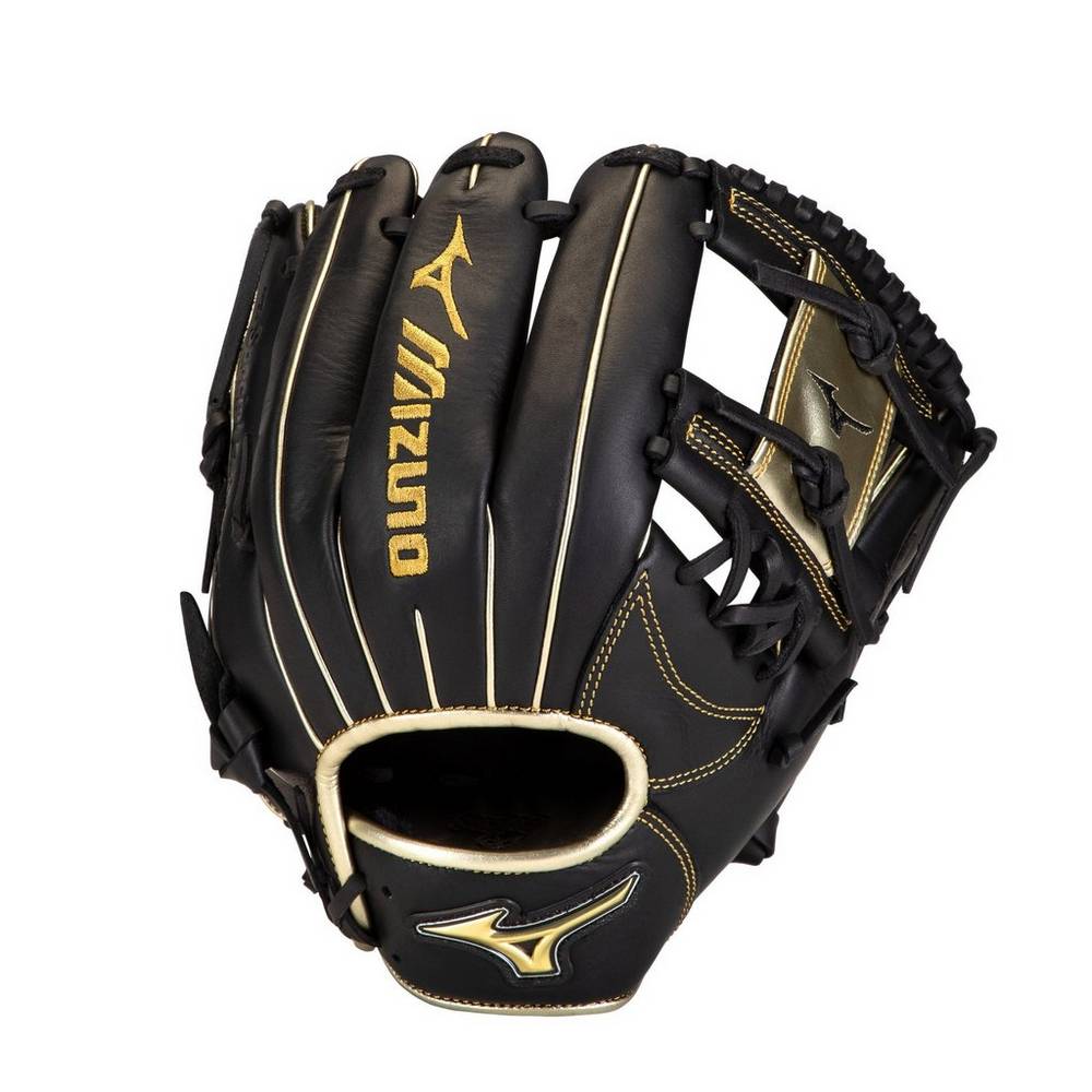 Mens Mizuno MVP Prime SE Infield 11.5" Baseball Gloves Black/Gold Philippines (GADQSB380)